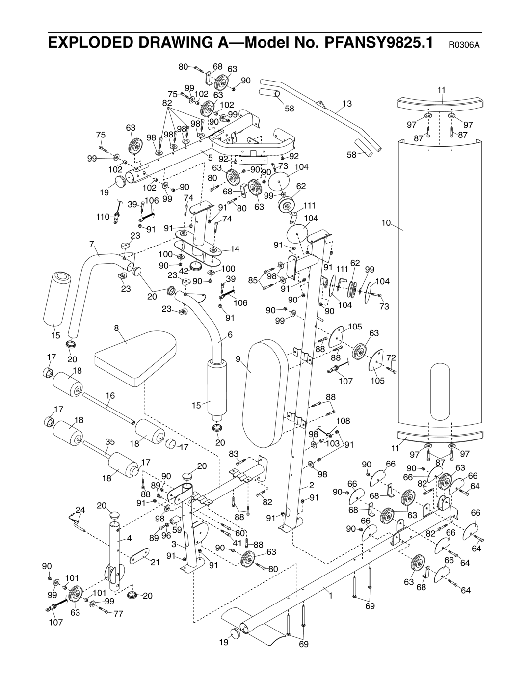 ProForm user manual Exploded Drawing A-Model No. PFANSY9825.1 