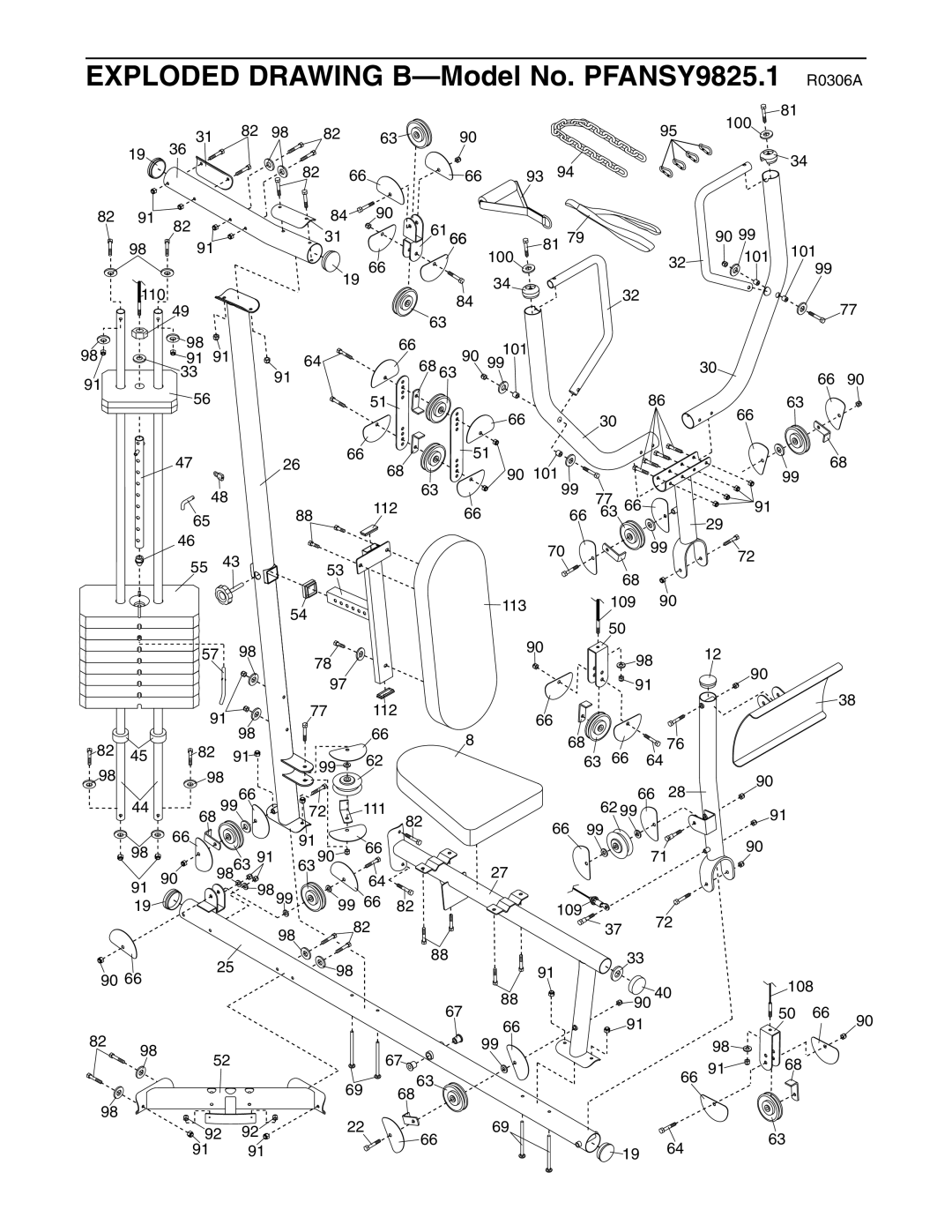 ProForm user manual Exploded Drawing B-Model No. PFANSY9825.1 