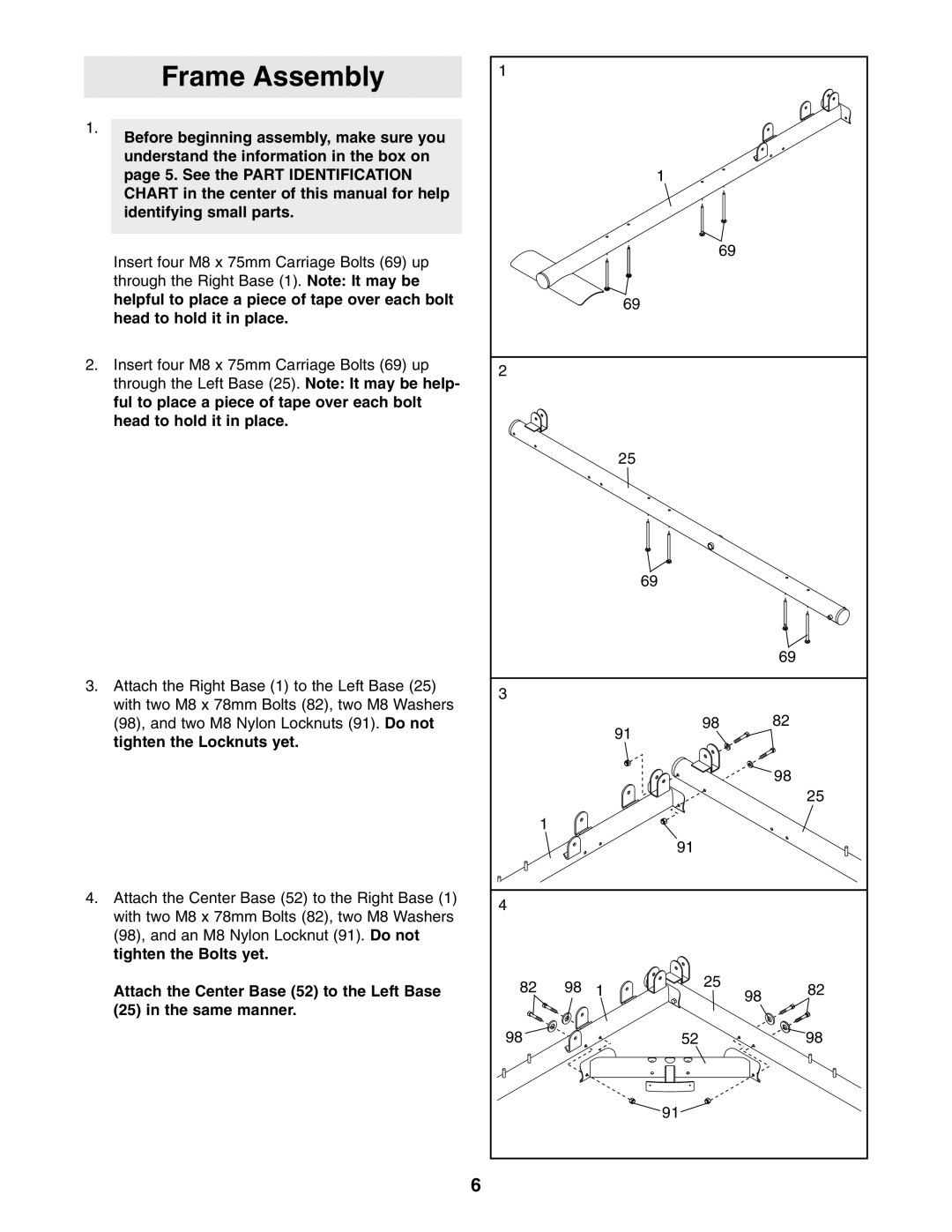 ProForm PFANSY9825.1 user manual Frame Assembly 