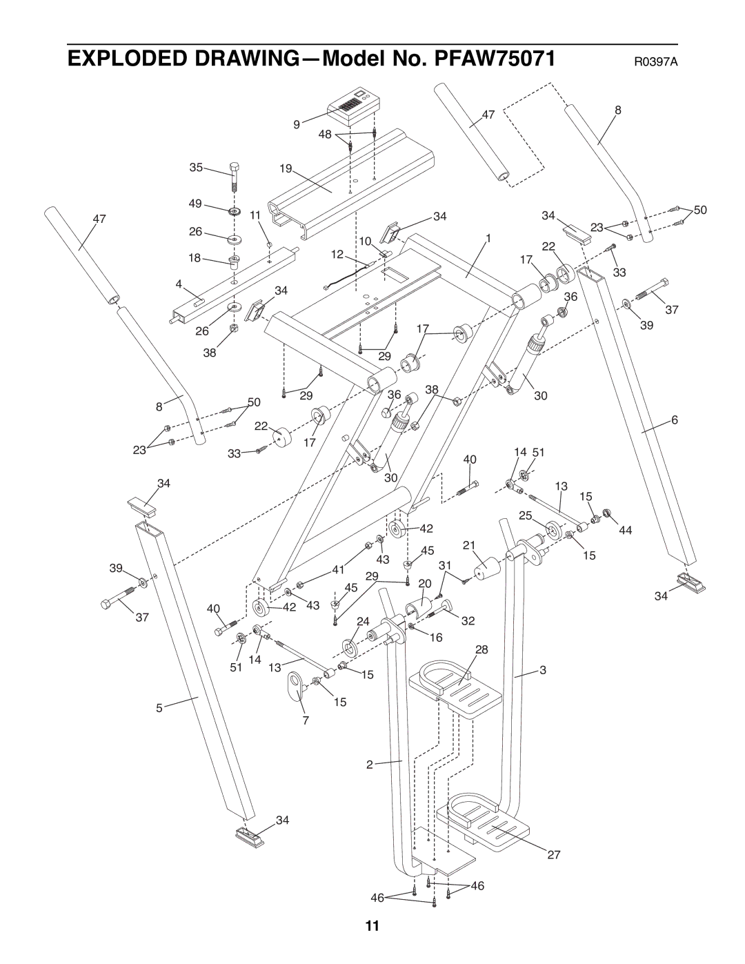 ProForm user manual Exploded DRAWINGÑModel No. PFAW75071 