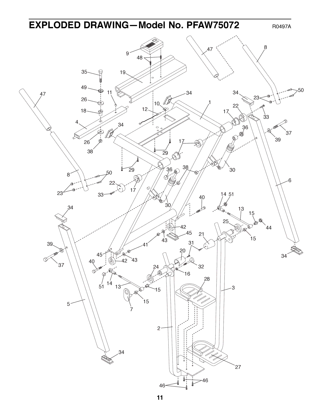 ProForm user manual Exploded DRAWINGÑModel No. PFAW75072 