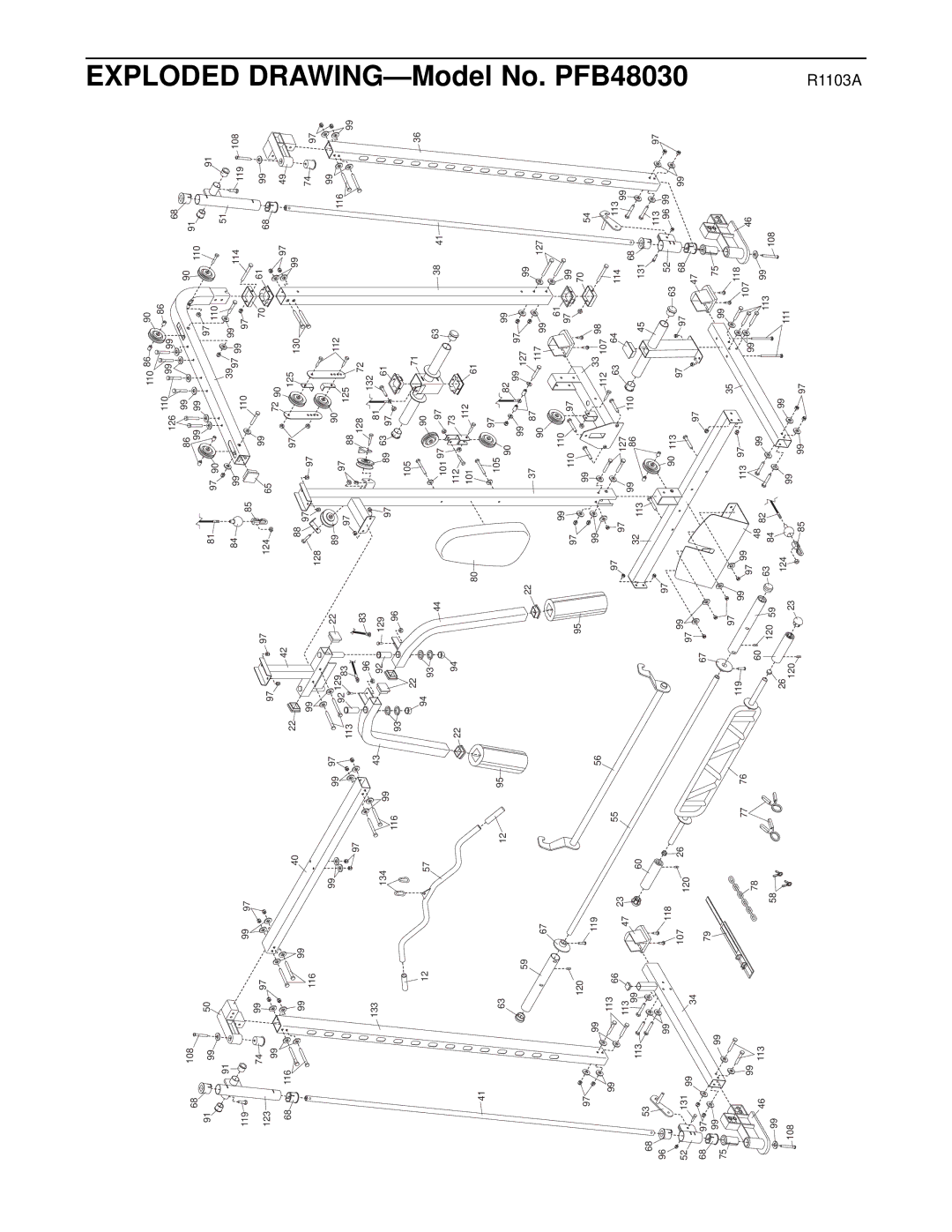 ProForm PFB48030 user manual Exploded DRAWING-Model No 