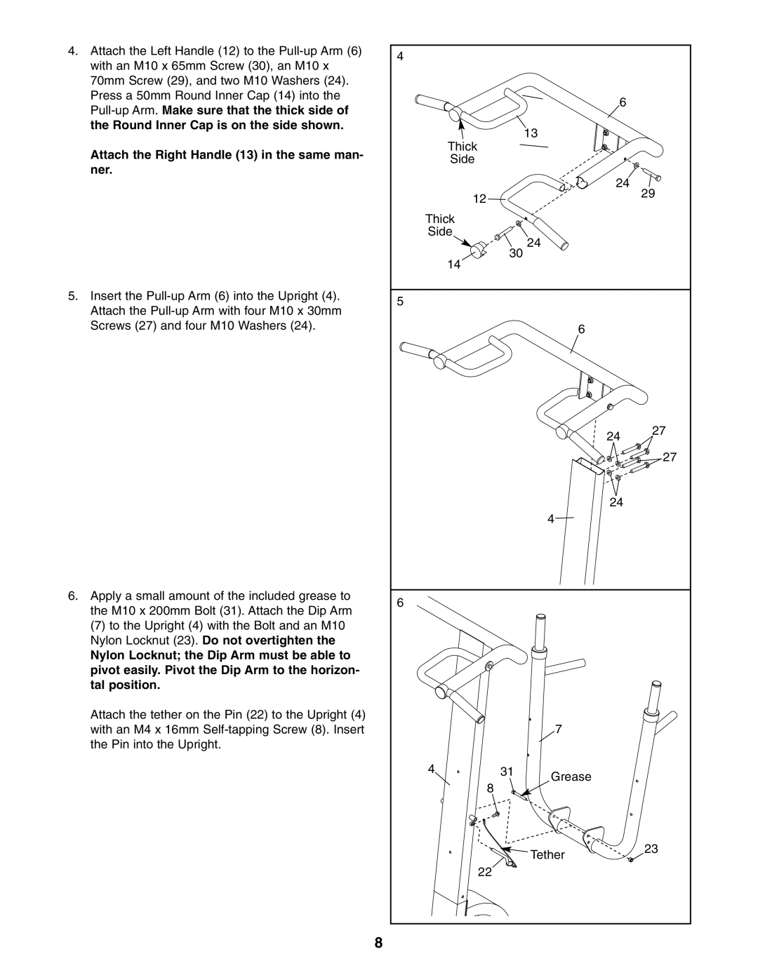 ProForm PFBE1416.0 user manual Attach the Right Handle 13 in the same man- ner 