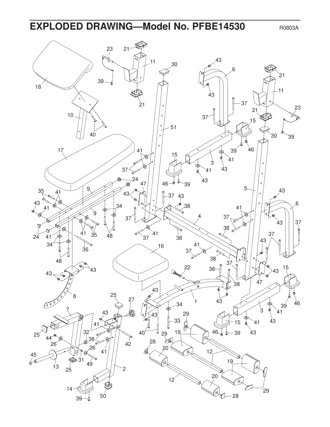 ProForm user manual Exploded DRAWING-Model No. PFBE14530 