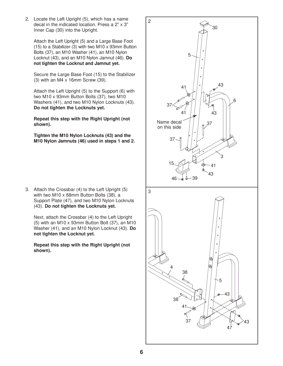 ProForm PFBE14530 user manual Name decal On this side 