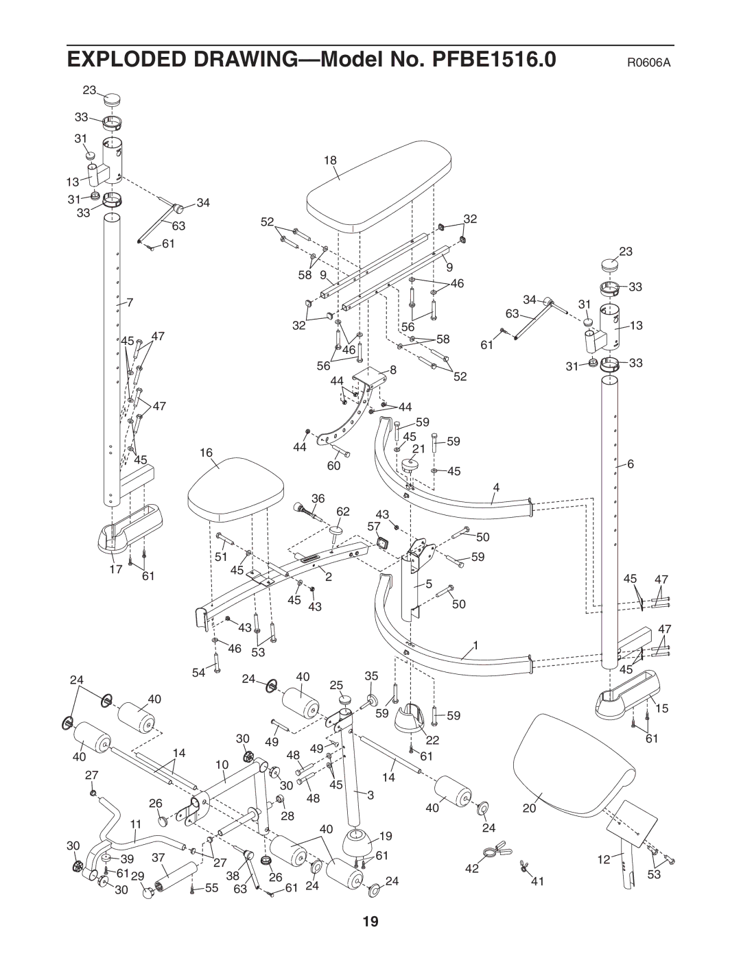 ProForm user manual Exploded DRAWING-Model No. PFBE1516.0 