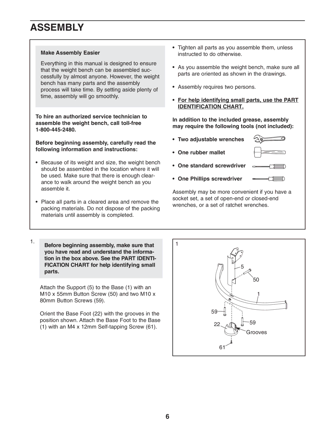 ProForm PFBE1516.0 user manual Make Assembly Easier 