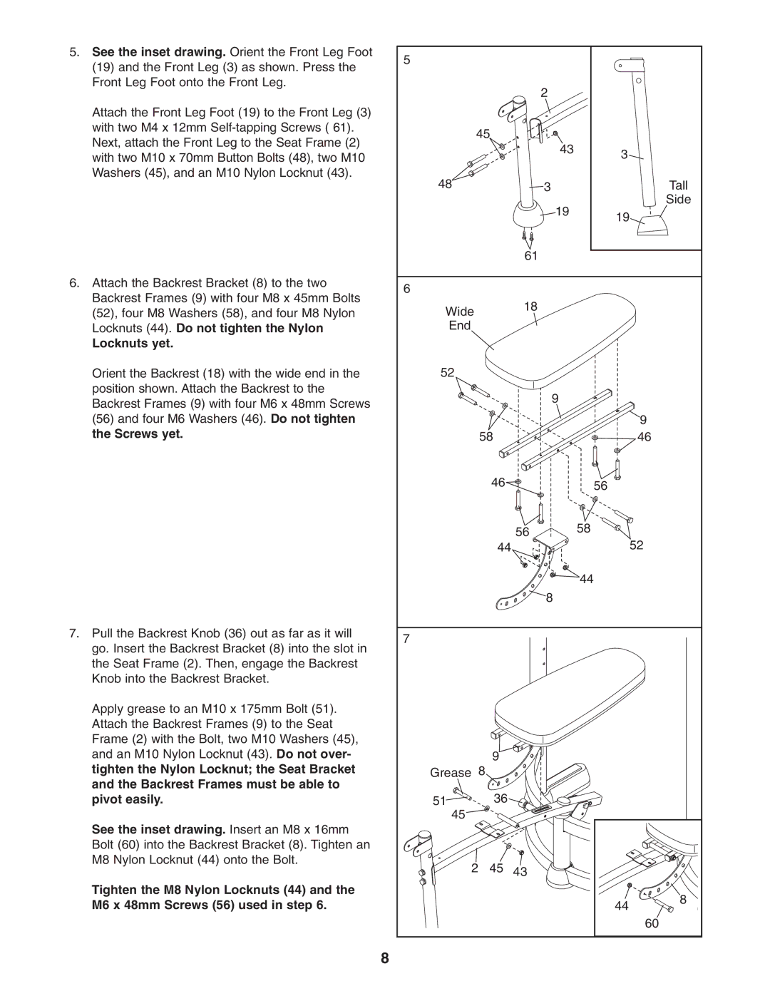 ProForm PFBE1516.0 user manual Locknuts yet 