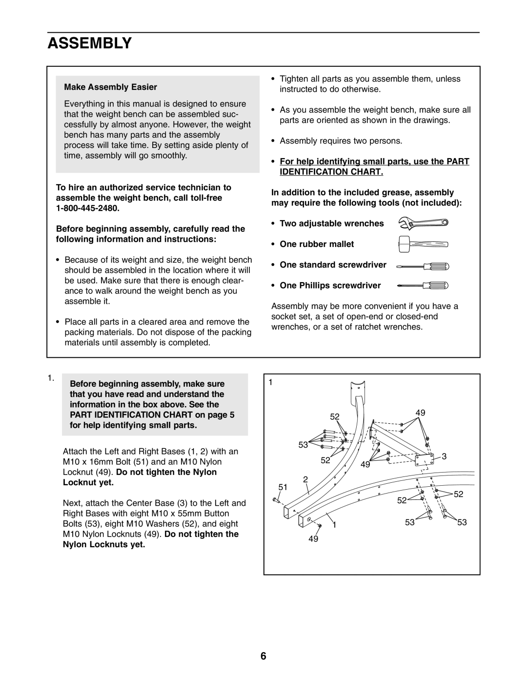 ProForm PFBE1816.0 user manual Make Assembly Easier, Locknut yet, Nylon Locknuts yet 