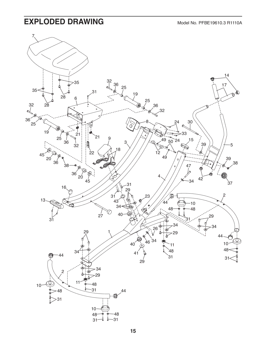 ProForm PFBE19610.3 user manual Exploded Drawing 