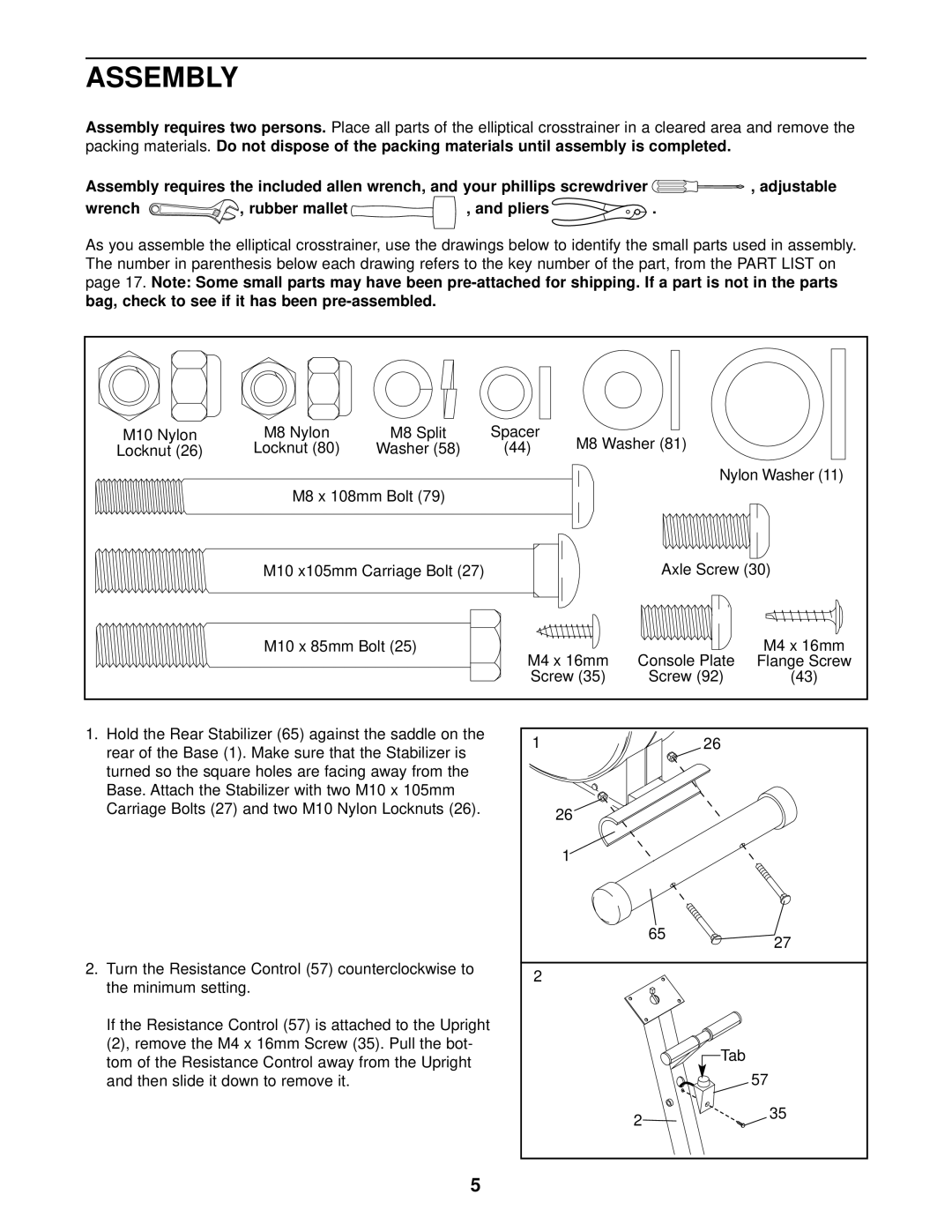 ProForm PFCCEL05900 user manual Assembly 