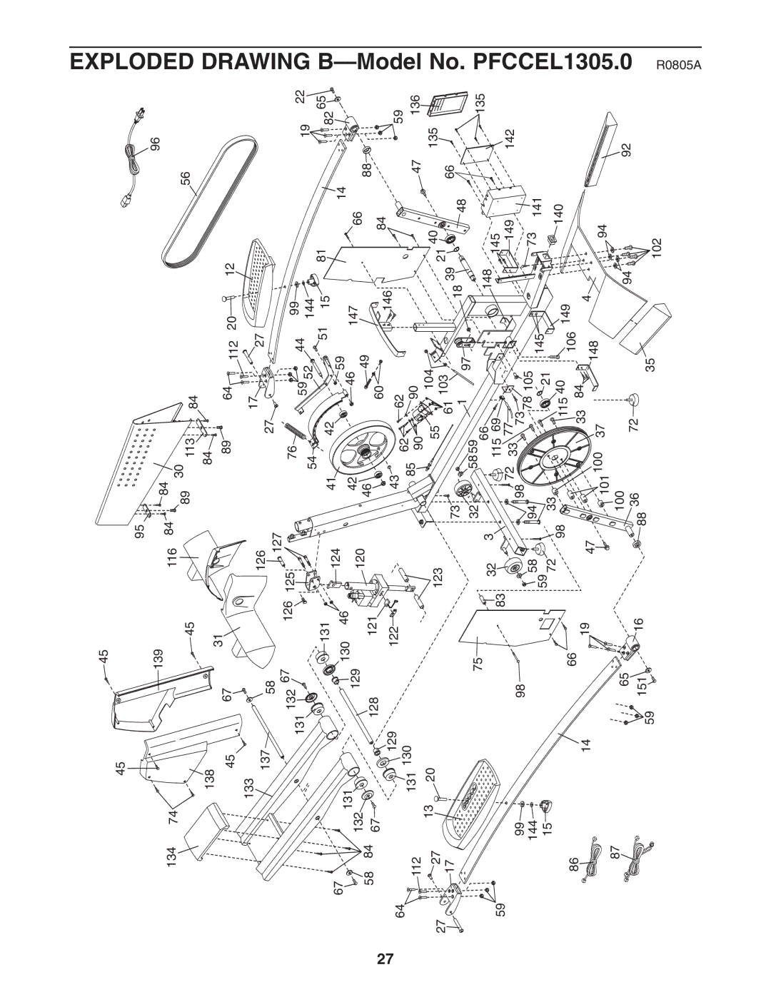 ProForm PFCCEL1305.0 user manual Exploded 