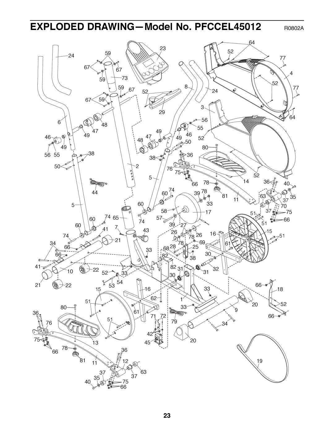 ProForm PFCCEL45012 user manual R0802A 