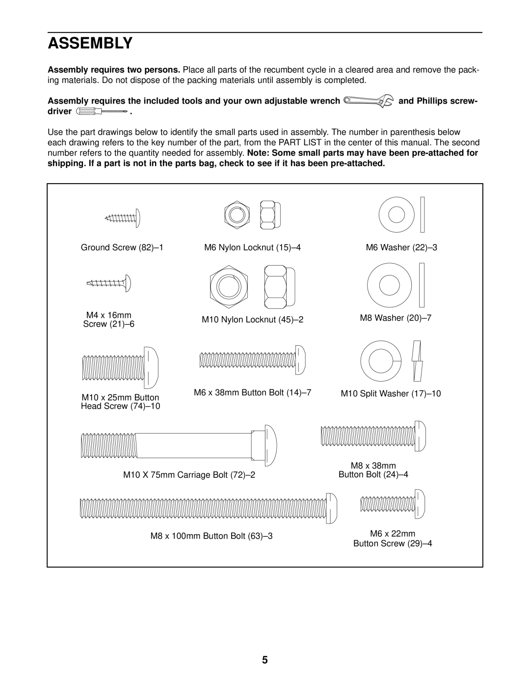 ProForm PFCCEX34390 user manual Assembly, Driver 