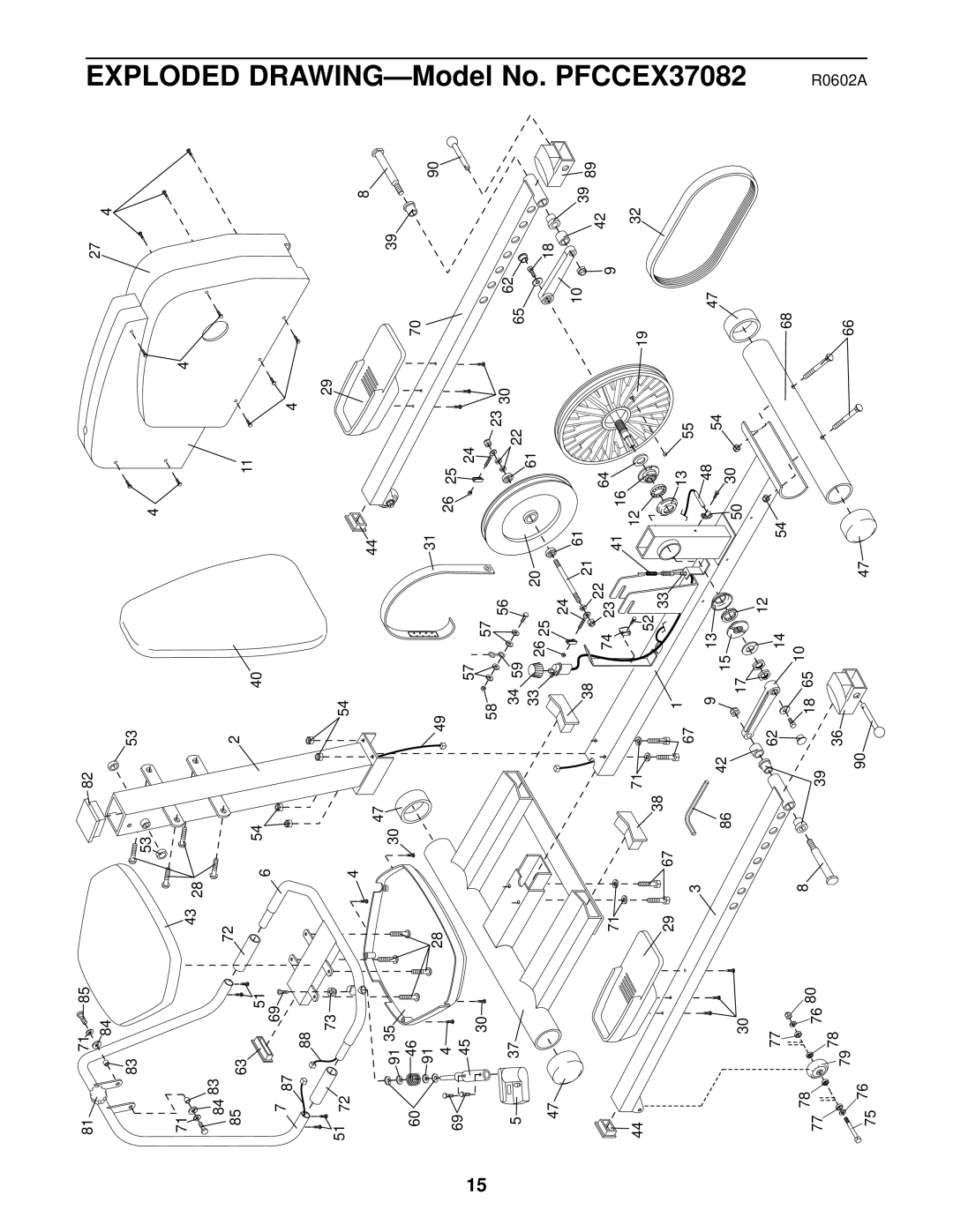 ProForm PFCCEX37082 user manual 81 71, DRAWING-Model No, R0602A 
