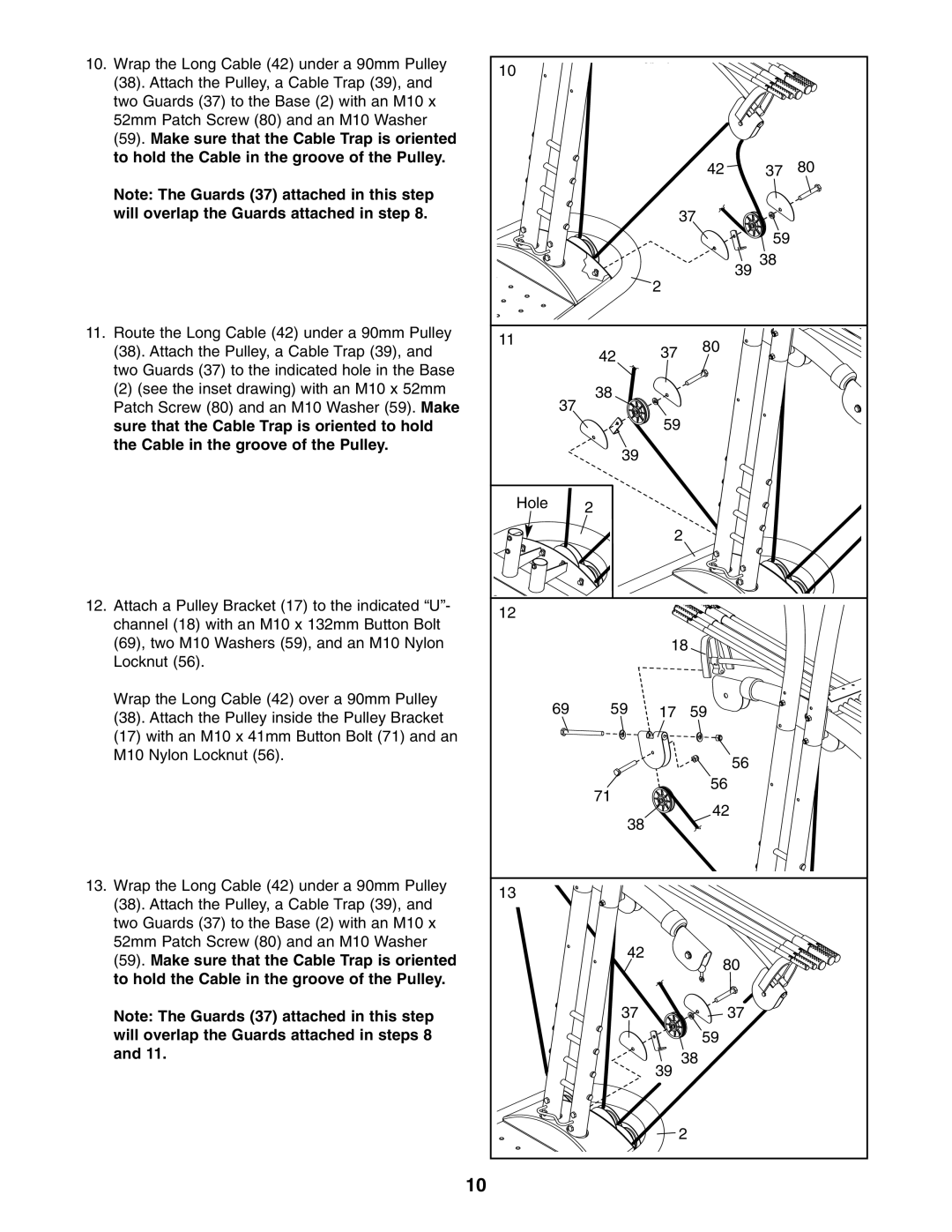 ProForm PFCCSY2926.1 user manual Hole 