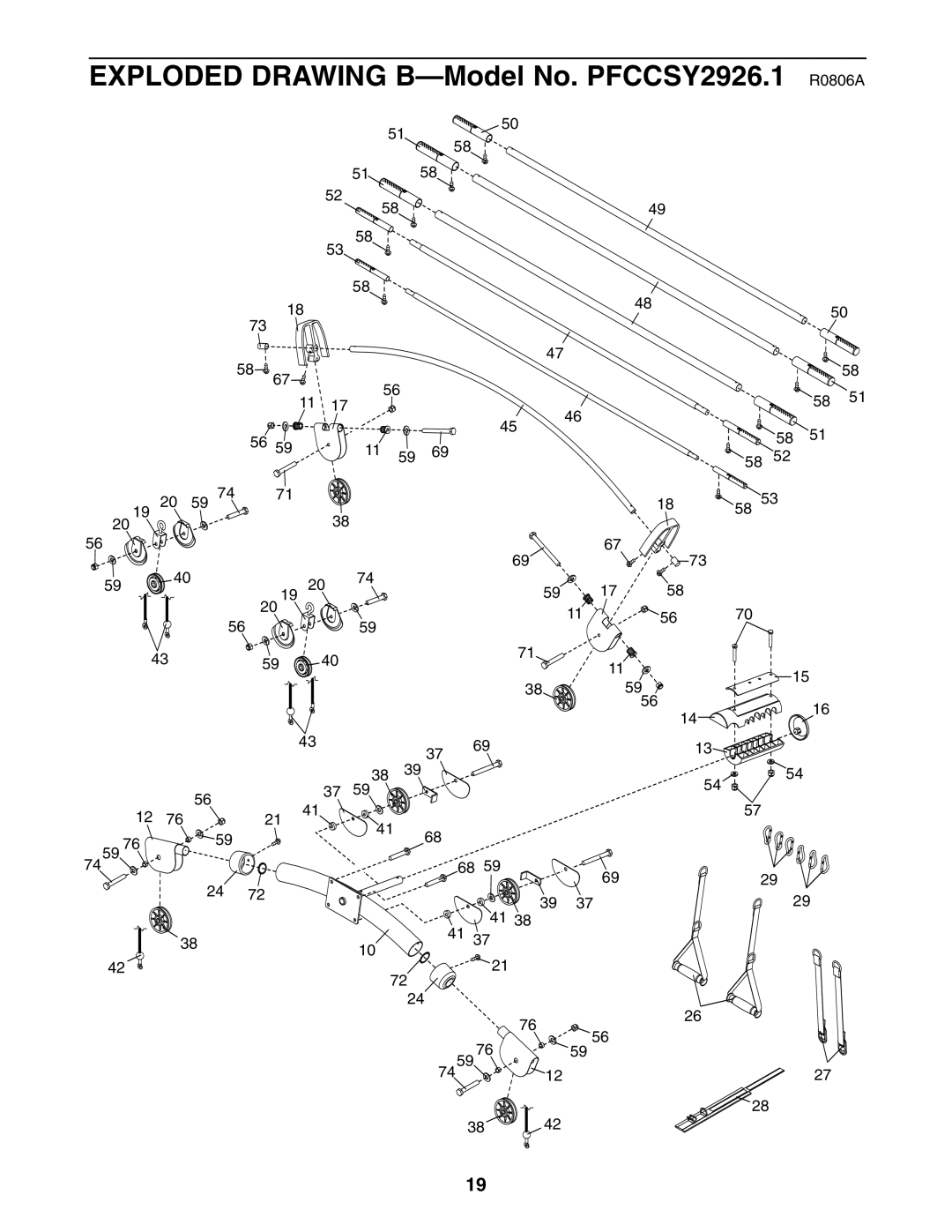 ProForm user manual Exploded Drawing B-Model No. PFCCSY2926.1 R0806A 