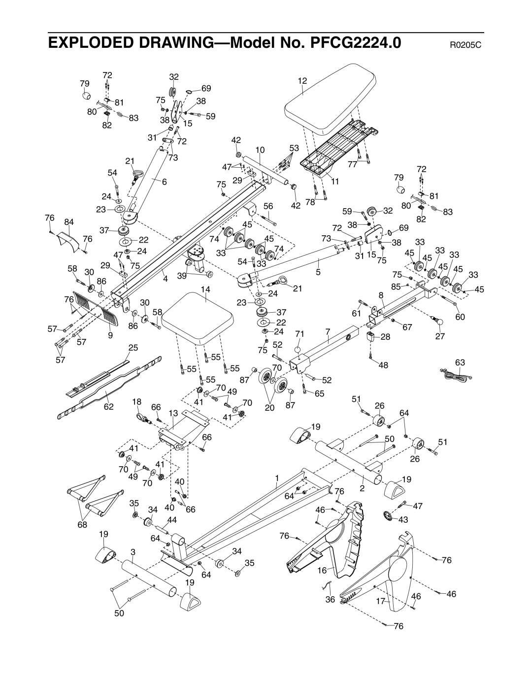 ProForm user manual Exploded DRAWING-Model No. PFCG2224.0 