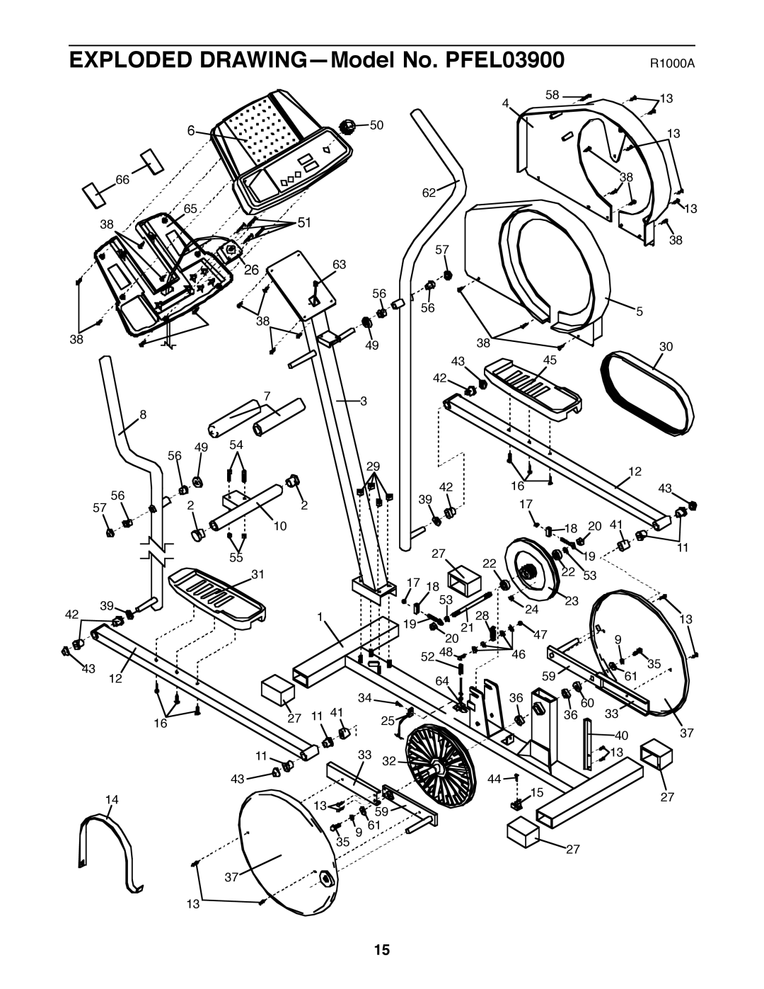 ProForm manual Exploded DRAWINGÑModel No. PFEL03900 