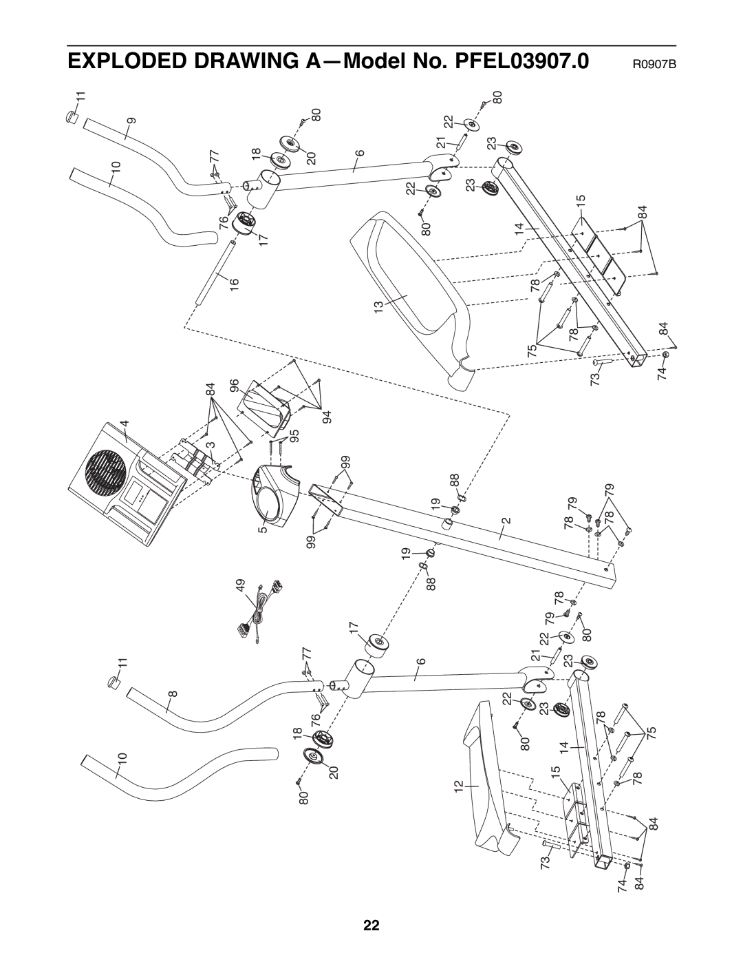 ProForm PFEL03907.0 user manual Drawing 