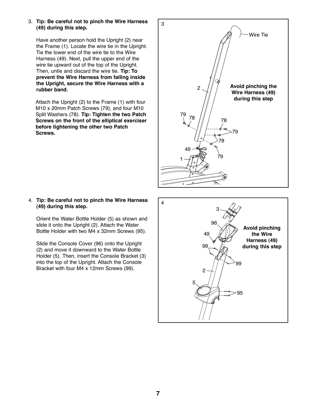 ProForm PFEL03907.0 user manual Avoid pinching, Harness, During this step 