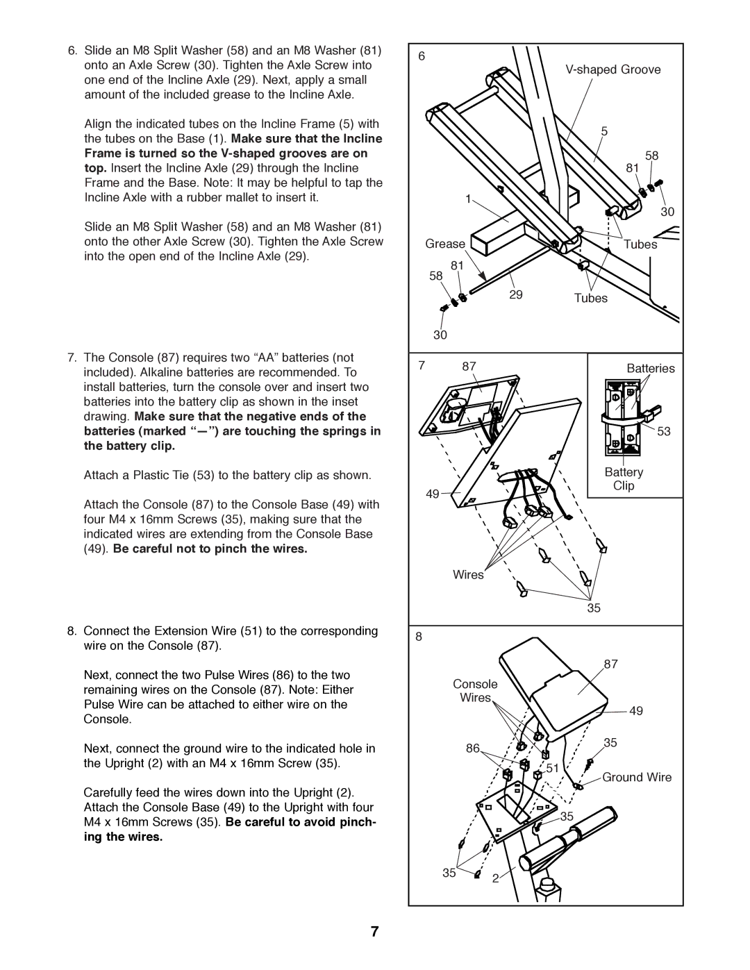 ProForm PFEL04900 Drawing. Make sure that the negative ends, Batteries marked ÒÑÓ are touching the springs, Battery clip 