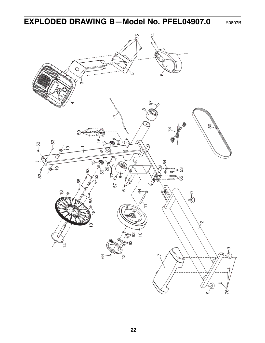 ProForm PFEL04907.0 user manual Exploded 