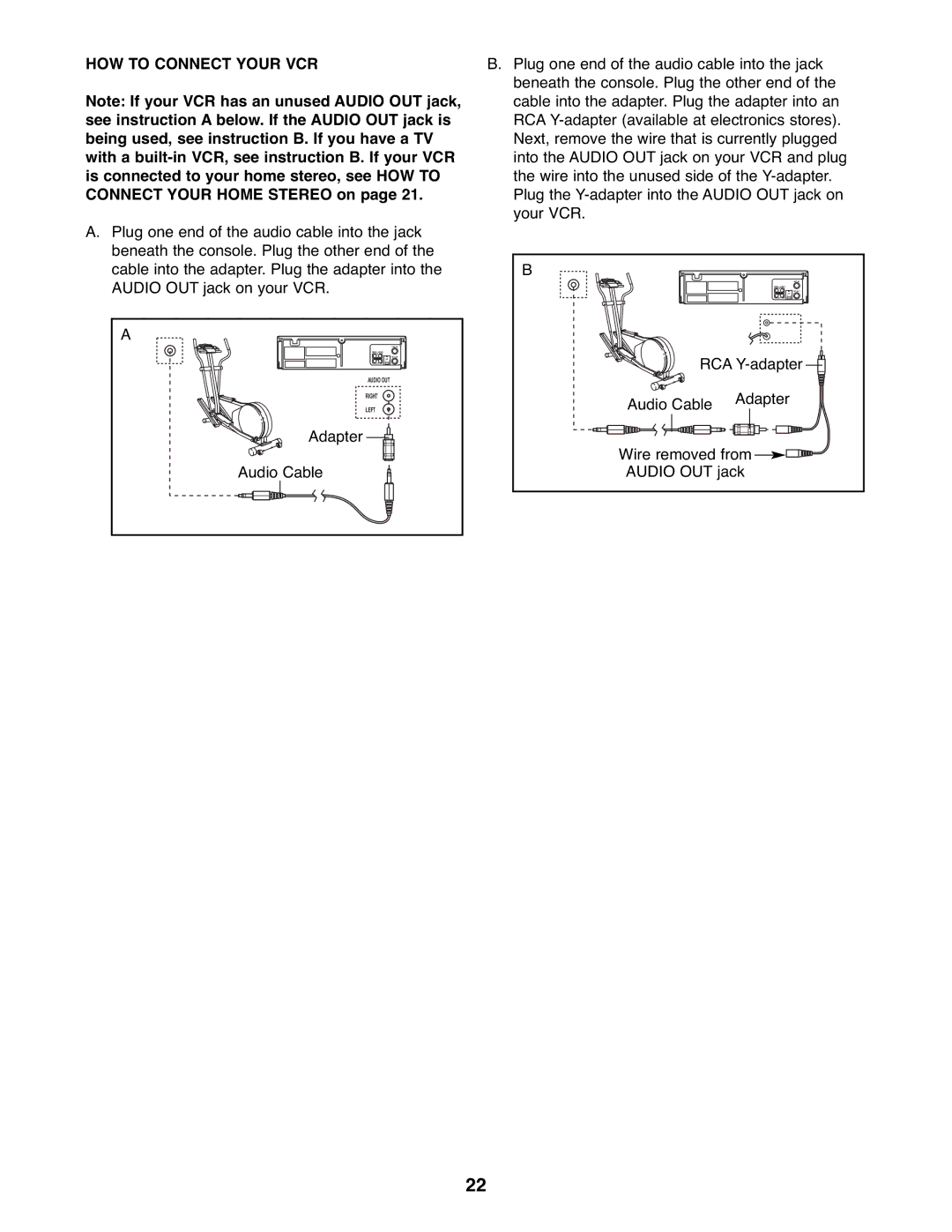 ProForm PFEL07907.0 user manual HOW to Connect Your VCR 