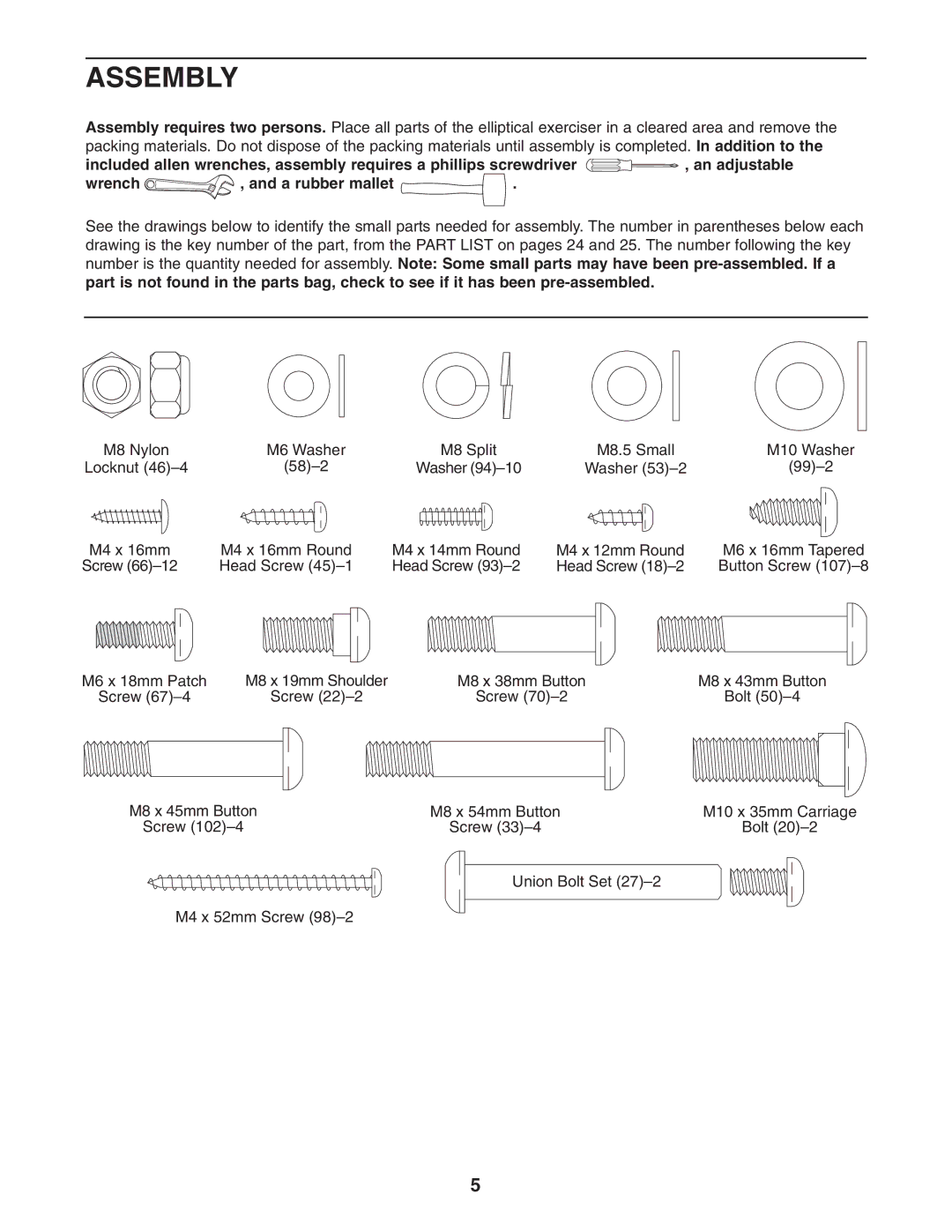 ProForm PFEL13031 user manual Assembly 