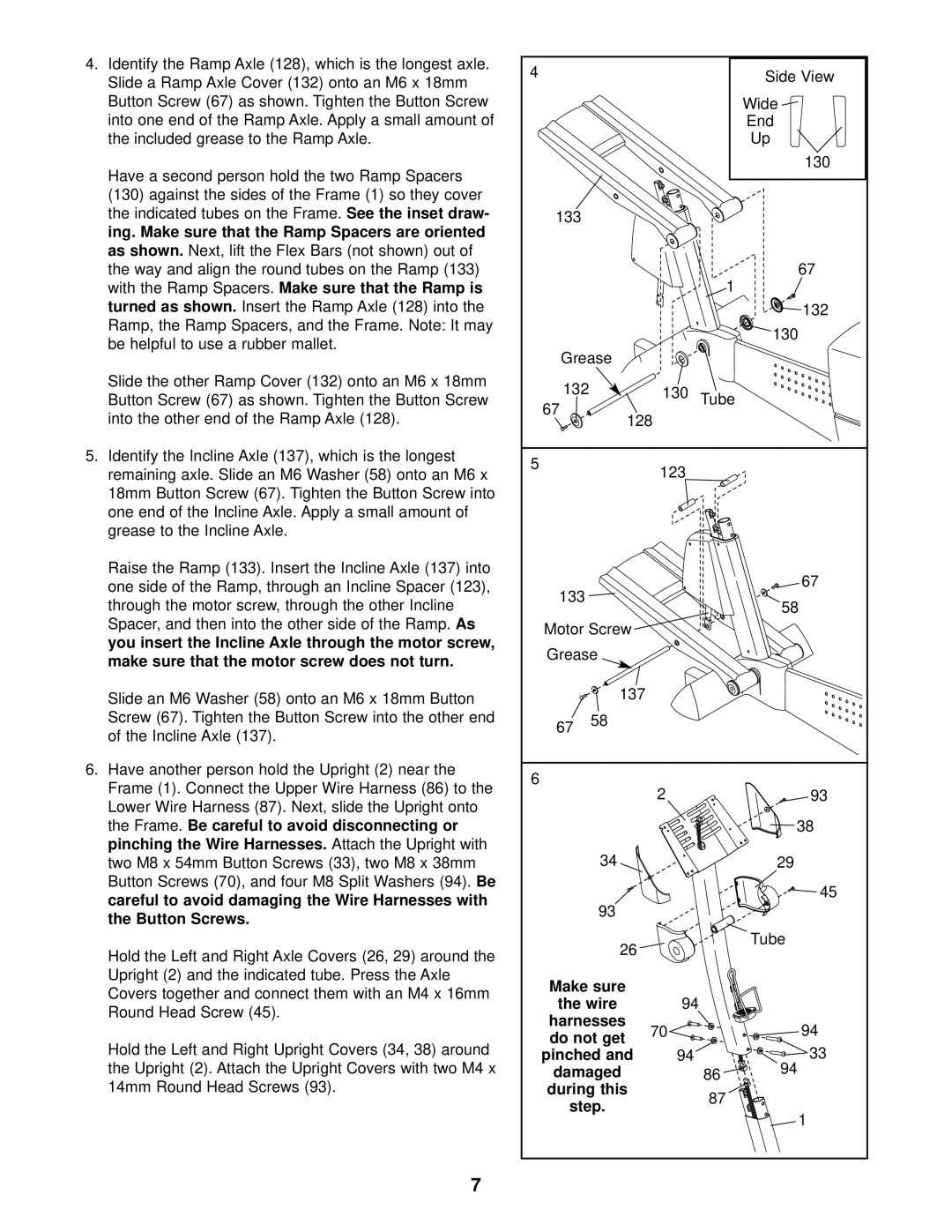 ProForm PFEL1303.3 user manual Make sure, Harnesses Do not get Pinched, During this Step 