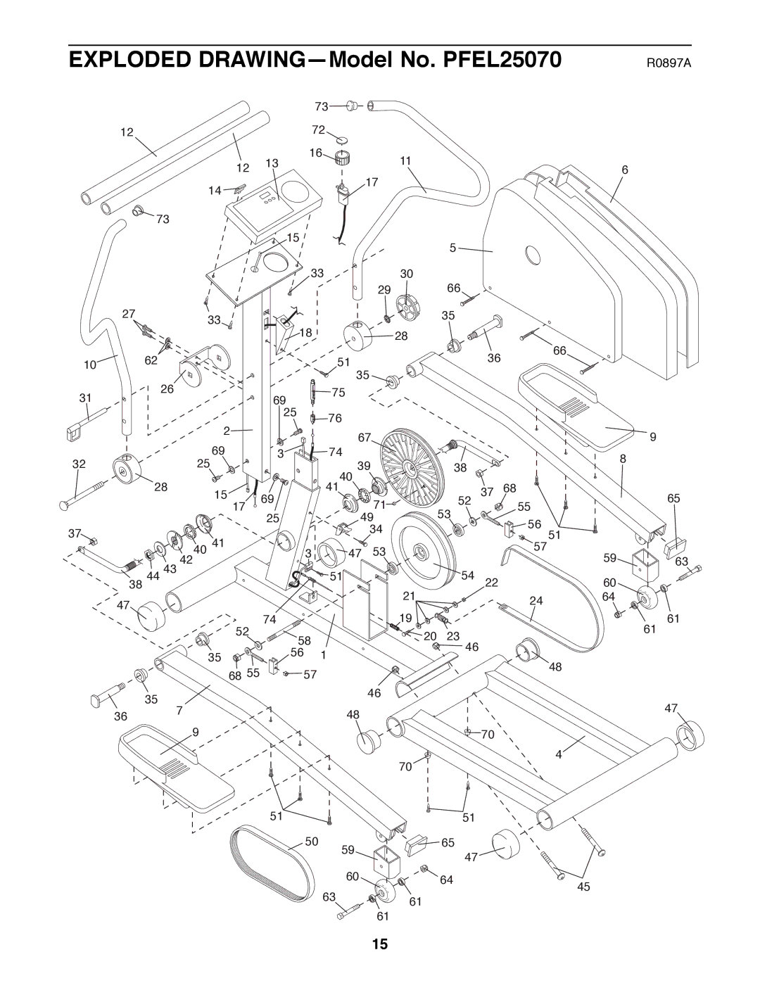 ProForm user manual Exploded DRAWINGÑModel No. PFEL25070 