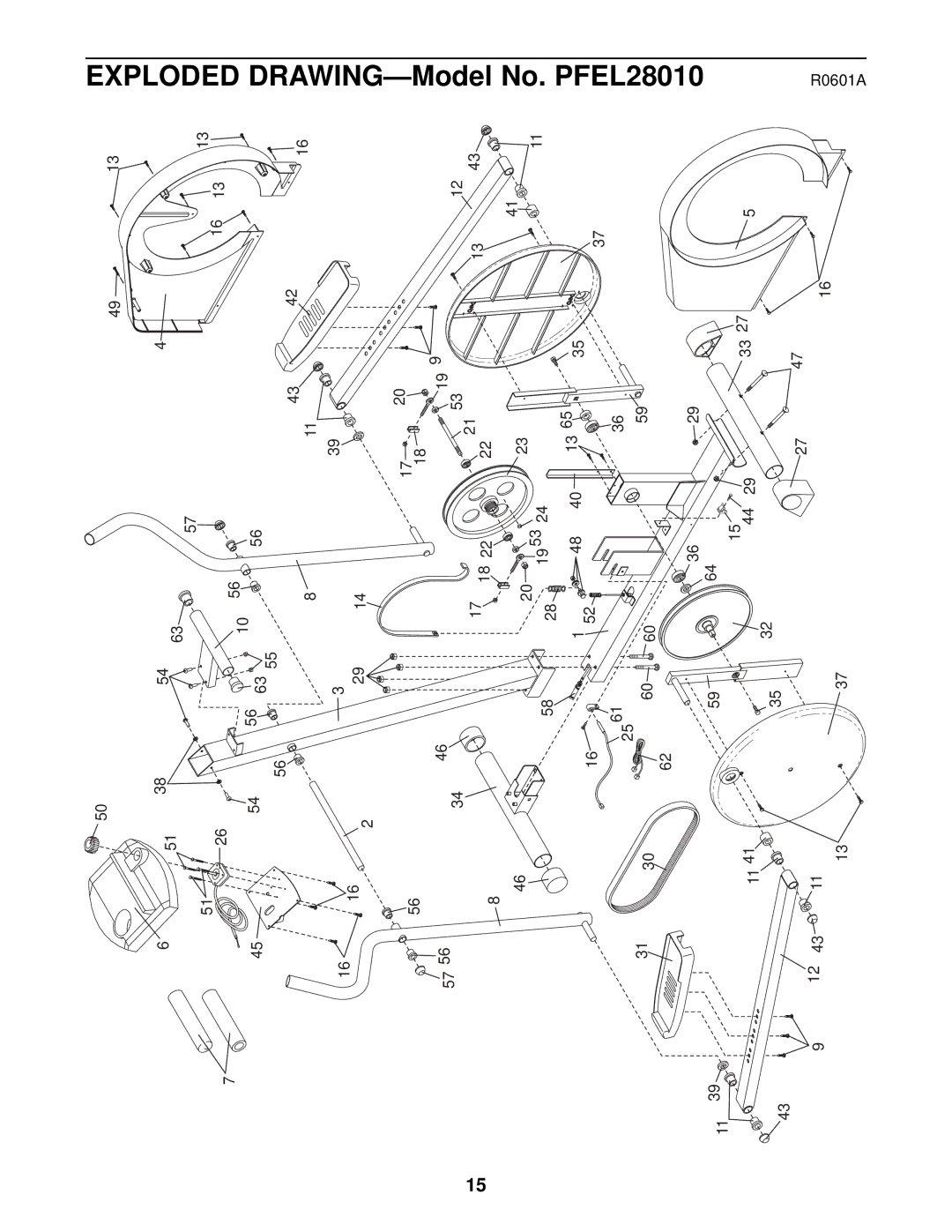 ProForm PFEL28010 user manual Drawing 