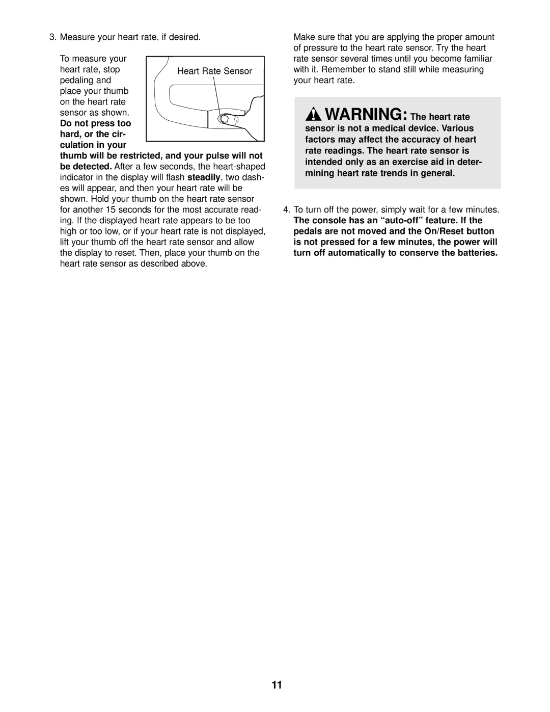 ProForm PFEL29221 user manual Heart Rate Sensor, Pedaling, Be detected, Steadily 