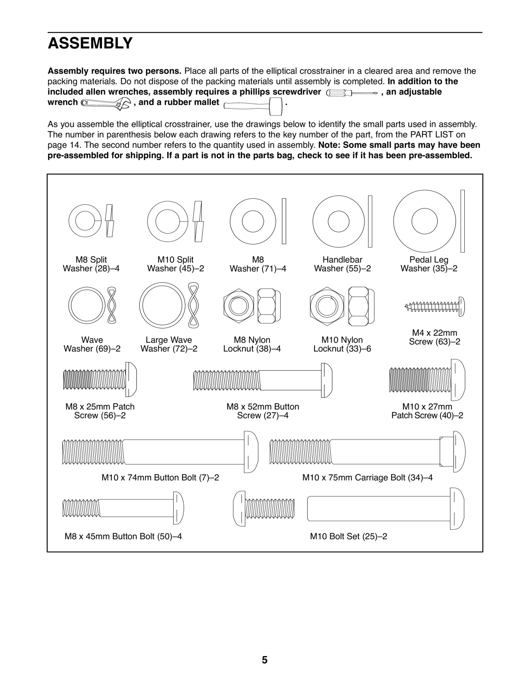 ProForm PFEL29240 user manual Assembly 