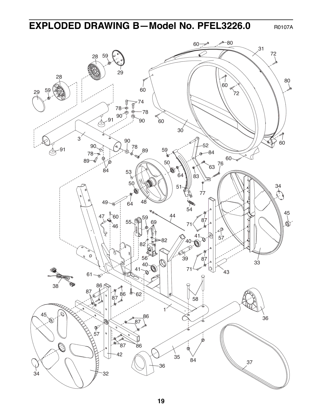 ProForm user manual Exploded Drawing B-Model No. PFEL3226.0 