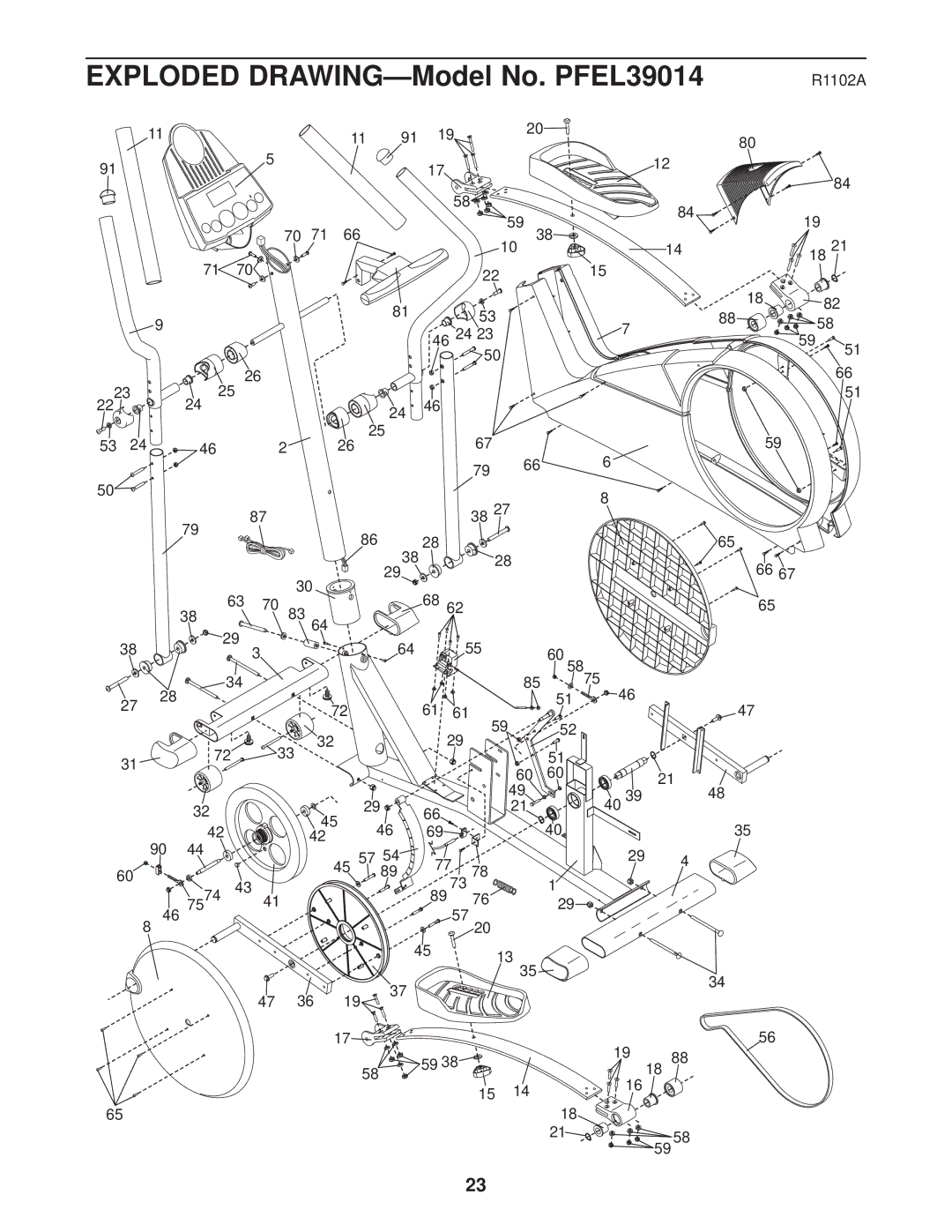 ProForm PFEL39014 user manual R1102A 