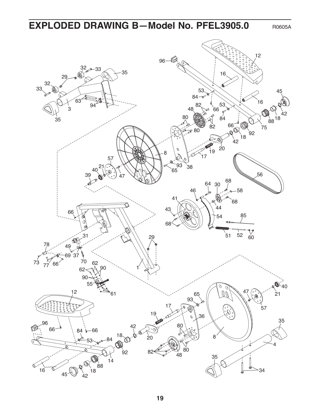 ProForm user manual Exploded Drawing B-Model No. PFEL3905.0 