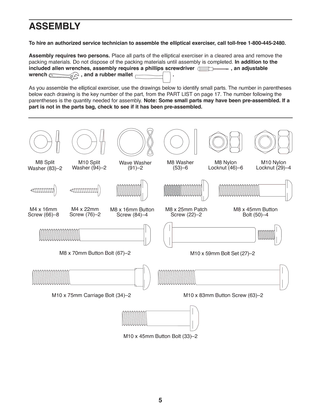 ProForm PFEL3905.0 user manual Assembly 