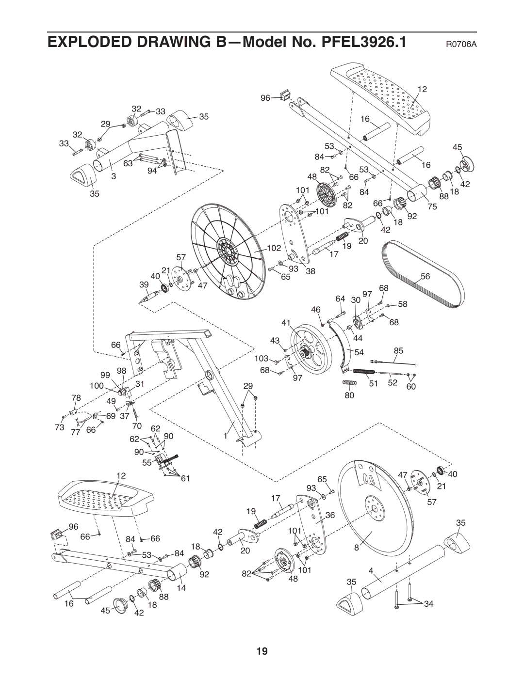 ProForm user manual Exploded Drawing B-Model No. PFEL3926.1 