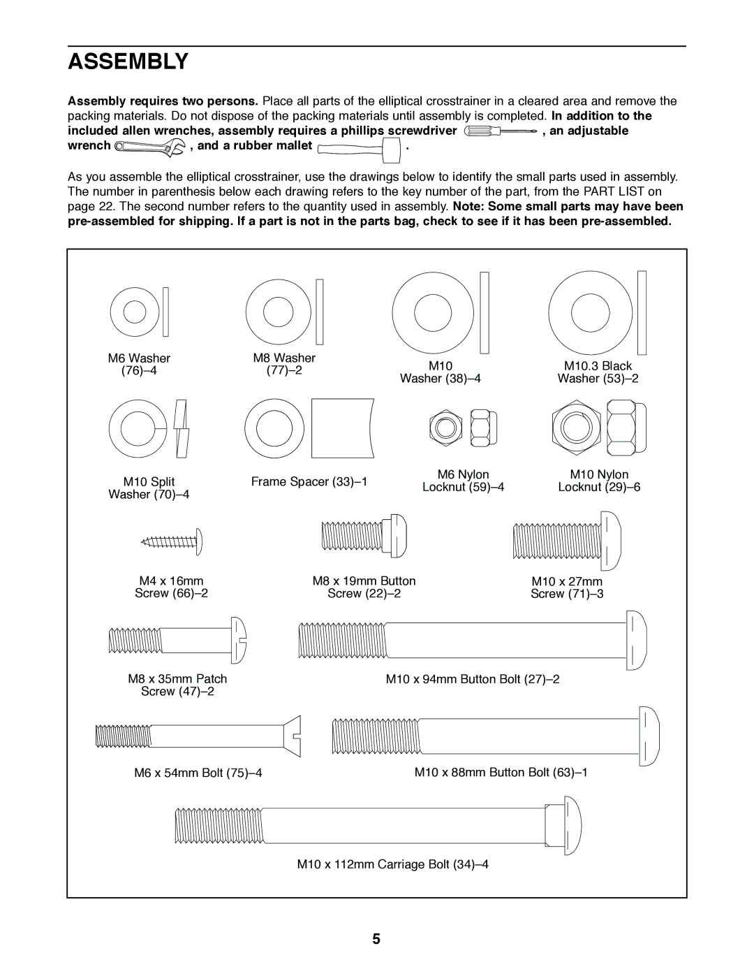 ProForm PFEL39420 user manual Assembly 