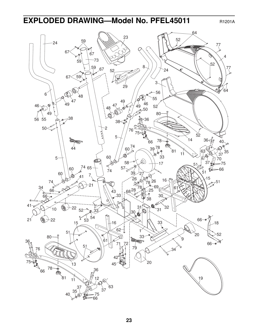 ProForm PFEL4501 user manual R1201A 