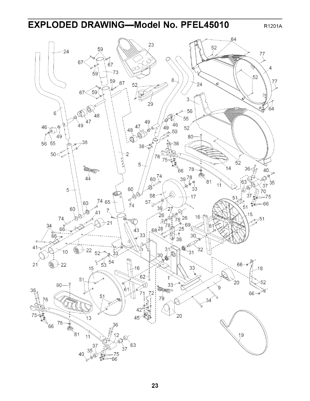 ProForm user manual Exploded DRAWINGmModel No. PFEL45010 R1201A 