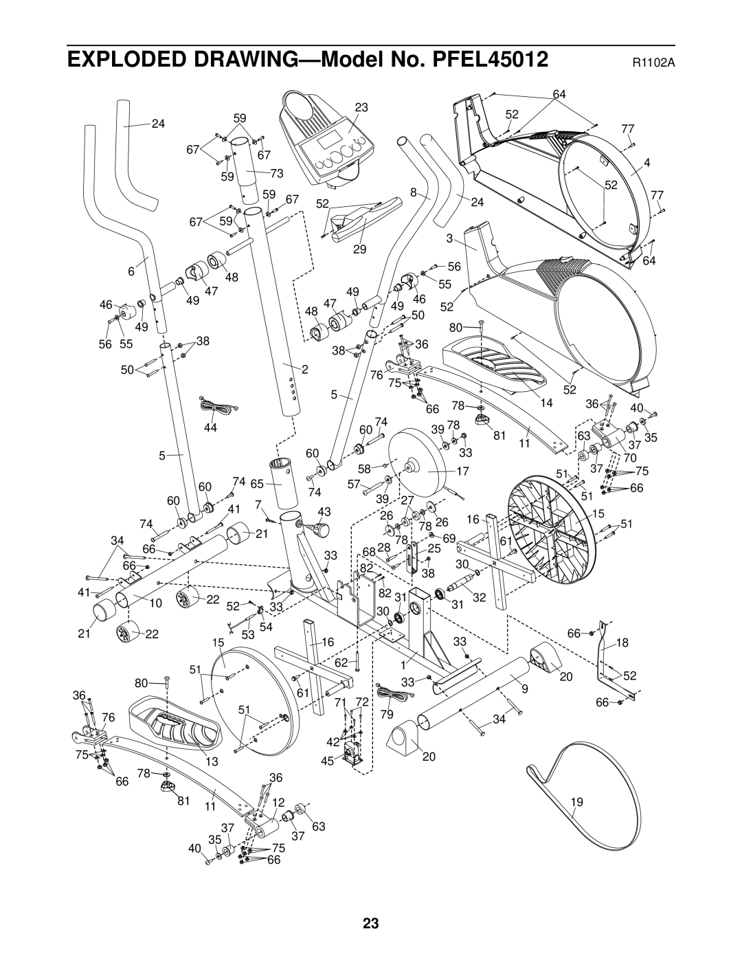 ProForm PFEL45012 user manual 6074 6828 