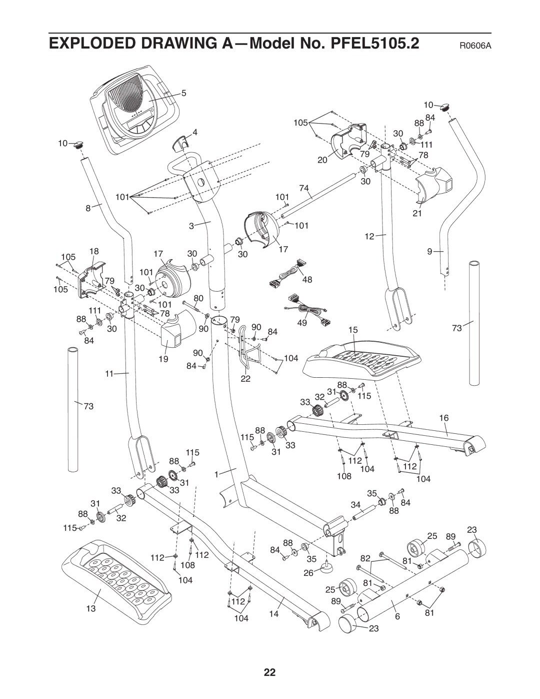 ProForm user manual Exploded Drawing A-Model No. PFEL5105.2 