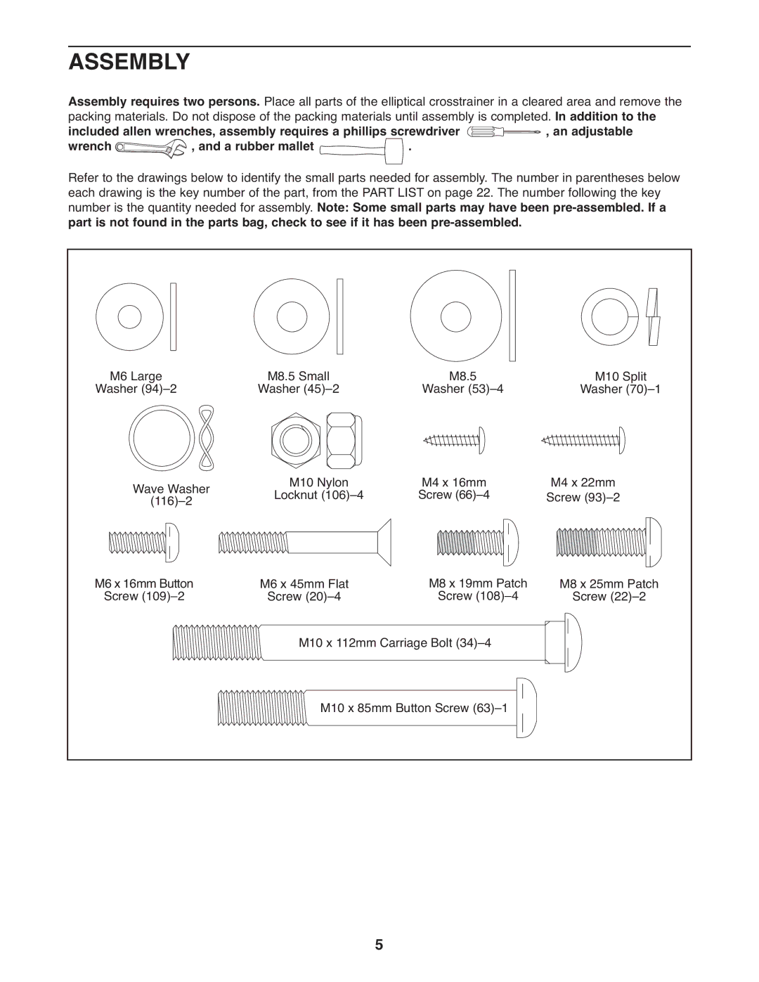 ProForm PFEL54932 user manual Assembly 