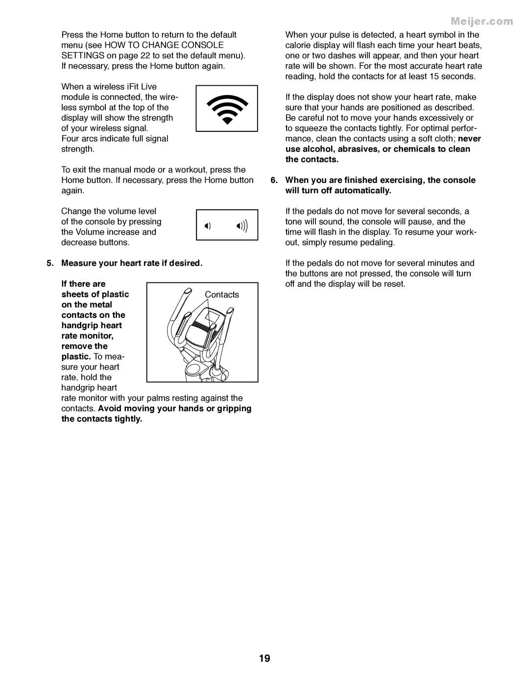 ProForm PFEL55911.7 user manual Meijer.com 