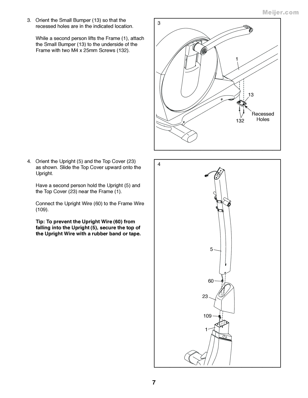 ProForm PFEL55911.7 user manual Recessed Holes 109 