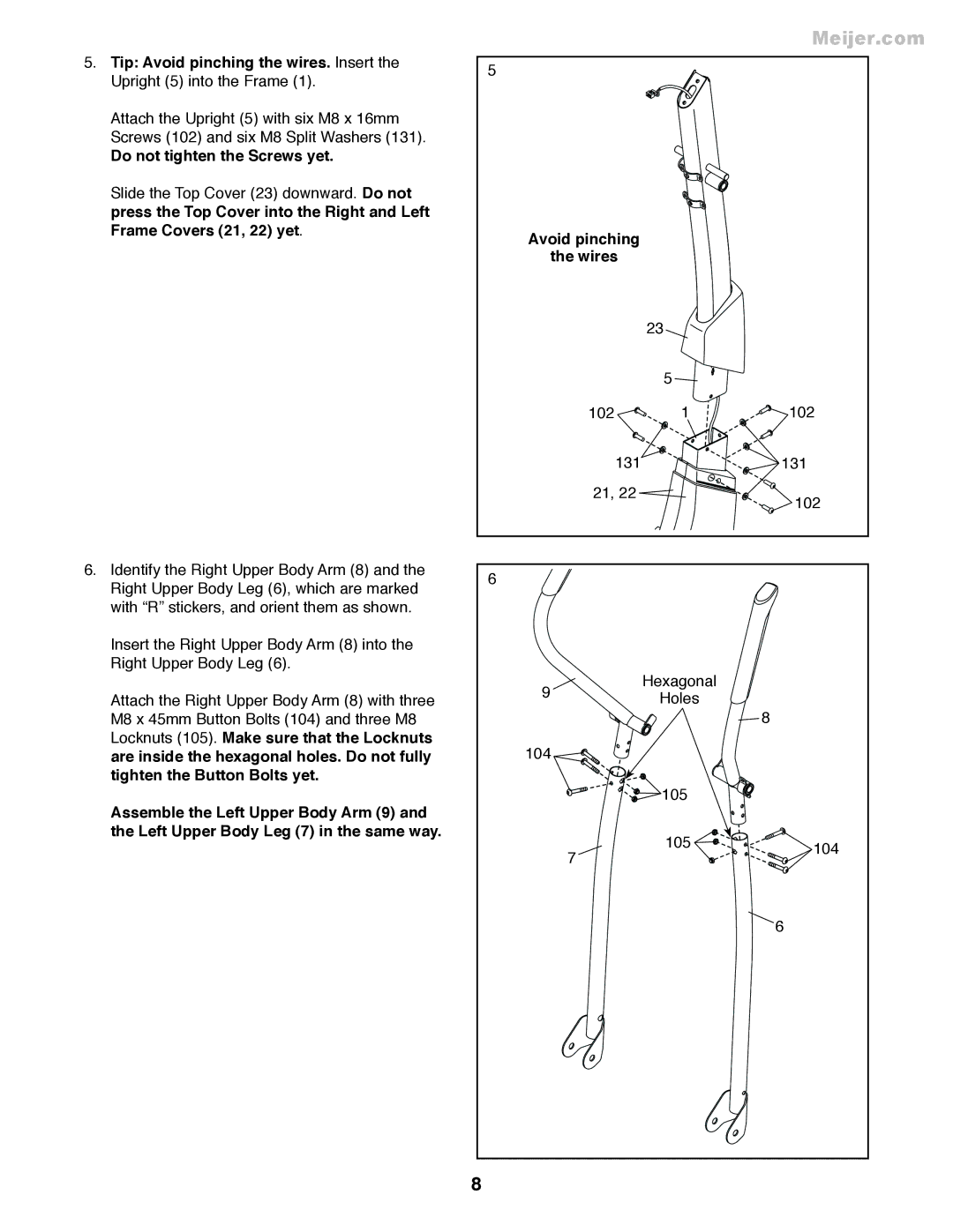 ProForm PFEL55911.7 user manual Do not tighten the Screws yet 