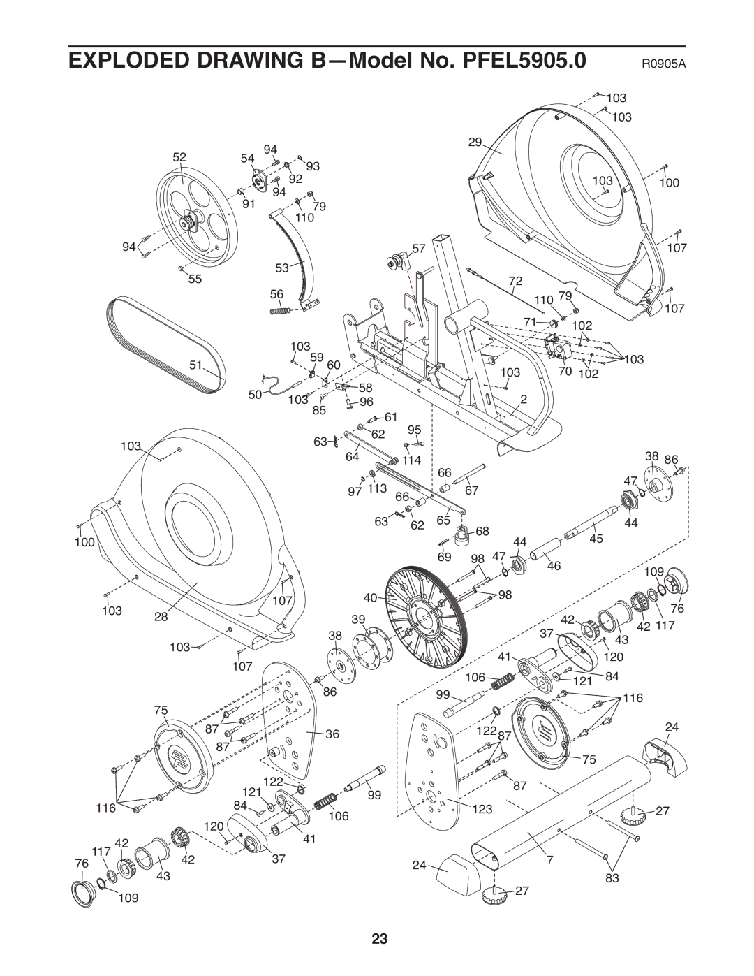 ProForm user manual Exploded Drawing B-Model No. PFEL5905.0 