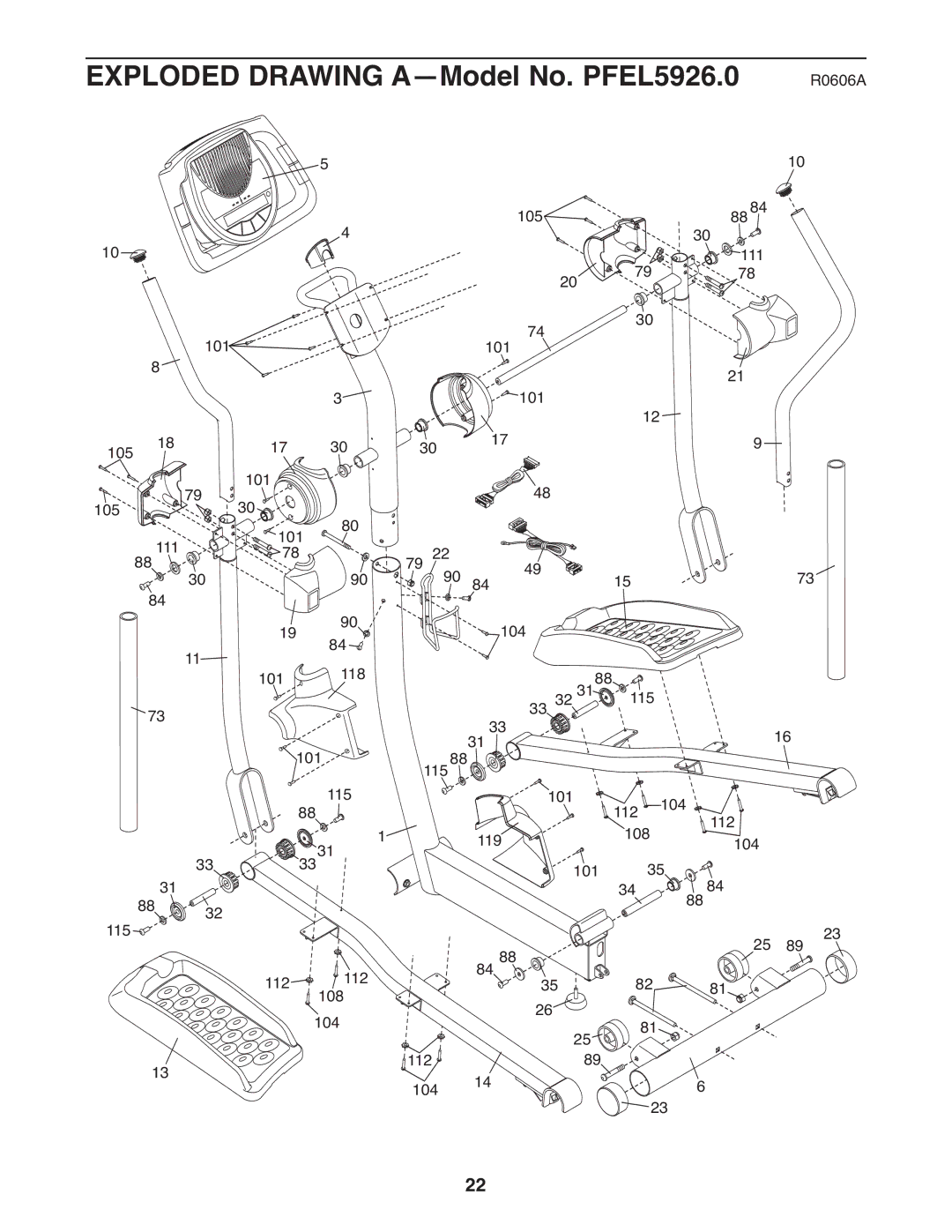 ProForm user manual Exploded Drawing A-Model No. PFEL5926.0 